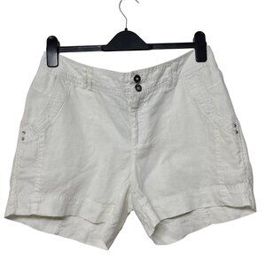 INC International Concepts Women's 100% Linen Rhinestone Mid Rise Shorts Size 8